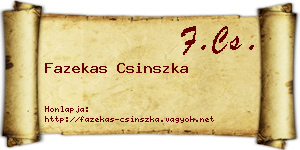 Fazekas Csinszka névjegykártya
